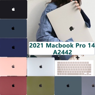 2021 Macbook Más Nuevo Pro 14 M1 Max A2442 Caso Cristal Transparente Mate Con Cubierta Del Teclado De Ee.uu . Crema logo Caramelo Para 14.2 Pulgadas