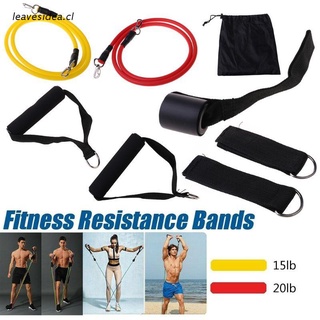 lea juego de 8 bandas de resistencia 2 bandas de ejercicio apilables (10 lb,20 lb) con correa de tobillo y entrenamiento de resistencia