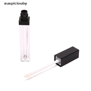 (auspiciouby) 5x tubo de brillo de labios cuadrado vacío plástico brillo de labios botella con tapa de oro negro en venta