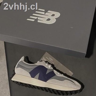 ECCO🔹New Balance 327 white blue gray blue retro suede casual shoes gray ancestor gray gray purple men and women MS327FC
