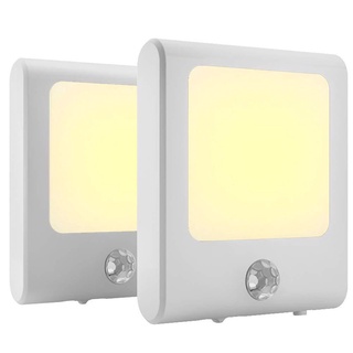 2 piezas LED enchufe en Sensor de movimiento luz de noche pasillo zócalo de seguridad Auto lámpara nueva ☆Yxbest
