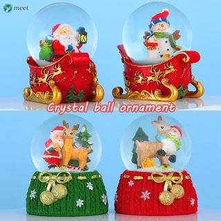 navidad globo de nieve santa/snowman figura brillante festival de navidad adorno lindo de dibujos animados de vidrio regalo para amigos en casa