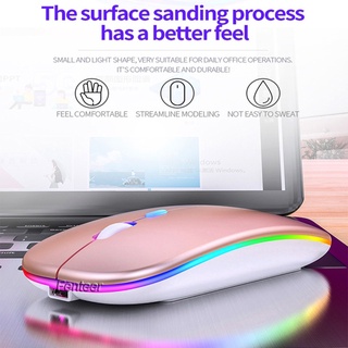 [FENTEER] Ratón inalámbrico portátil GHz silencioso ratón 7 colores luces de aliento para portátil Tablet móvil Universal cómodo inalámbrico