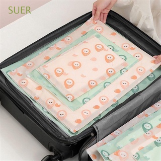 SUER Portable Organizer Pouch Plastic Zipper Seal Storage Bag Cosmetic Transparent Travel Bag Luggage Partition For Shoes Clothes/Multicolor