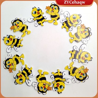 10 pares de adornos en forma de abeja de madera para decoración scrapbooking (7)
