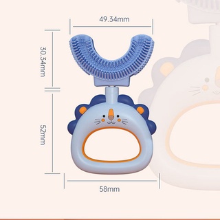 Yuanshang 360 grados suave de grado alimentario de mano bebé niños niños cepillo de dientes de silicona en forma de U cepillo de dientes de bebé/Multicolor (2)