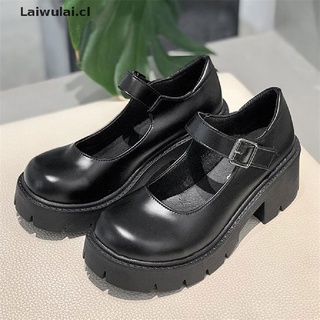 Laiwulai shoes lolita Japanese Style Mary Jane Shoes Women Vintage Girls High Heel Platform shoes College Student CL (6)