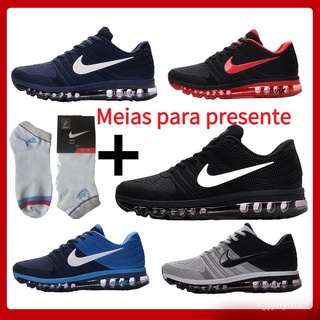Originais Nike Air Max 2017 Men 's and Women's Running Sapatos Calçados Esportivos Tênis Tamanho Grande --- Dark blue white (1)