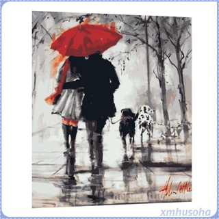 bricolaje pintura por nmeros kit pintura sin marco lienzo cuadro caminar en la lluvia