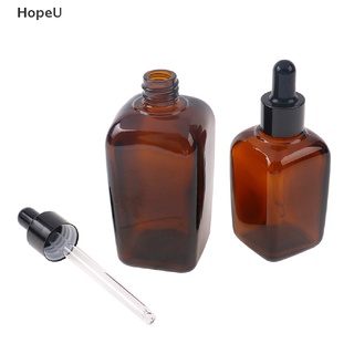 [HopeU] 1pcs 50 ml 100 ml vacío gotero botella ámbar aceite esencial de vidrio gotero botella venta caliente