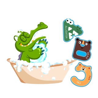bebé bebé baño juguetes alfabeto inglés de dibujos animados animales niños baño juguetes flotantes