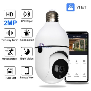 2mp E27 lámpara Wifi cámara De visión nocturna PTZ HD Two-Way like Baby Monitor De seguimiento Automático Para el hogar seguridad yiap De Destino