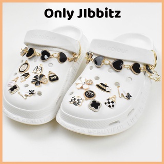 diy diamante jibbitz zuecos jibbitz cadena en forma de corazón zapatos charm corona jibbitz