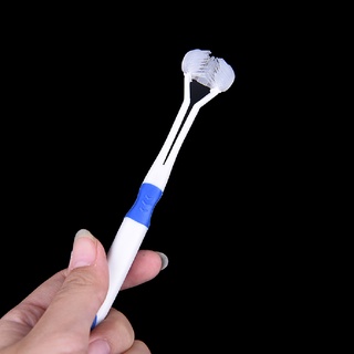 [daydayto] Cepillo de dientes para niños de tres cabezas de 3 lados cepillo de dientes ultrafino cerdas suaves [MY]