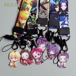 BRUCE1CX Cute Strap Mobile Phone Strap Anime characters Certificate lanyard Anime Demon Slayer Webbing Hang Rope High Quality Lanyards Keychain Cartoon Pendant Cartoon Hang Rope