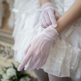 Guantes De boda para fiesta De noche De nailon/huevo/accesorio blanco/negro para novia/guantes De malla (6)