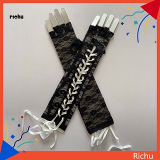 Richux guantes largos sin Dedos con encaje/vendaje Para decoración De fiesta