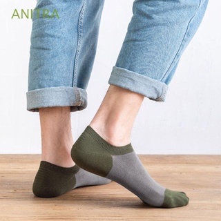ANITRA Retro Cotton Boat Socks Warm Short Socks Men Hosiery All-match Sport Clothing Accessories Comfortable Breathable Simple Patchwork Color Socks/Multicolor