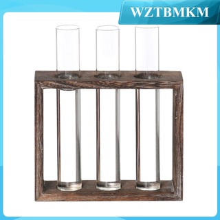 Jarrón/florero con marco De madera con 5 botellas De vidrio Para decoración del hogar