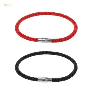 tren lucky kabbalah rojo negro trenzado cadena pulseras con cierre magnético joyería