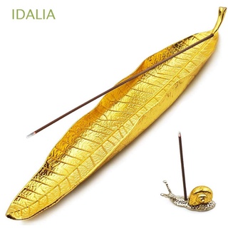 IDALIA Creative Incense Holder Set Zinc Alloy Home Decor Stick Holder Gift Zen Snails Ash Catcher Buddhist Supplies Leaf Censer/Multicolor