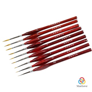 9Pcs/Set Miniature Paint Brush Kit Professional Sable Hair Fine Detail Art Model Tools