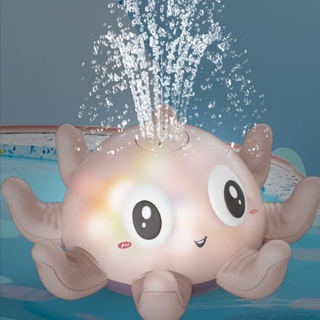Verano bebé baño automático inducción agua Spray pulpo juguetes con música ligera juguetes de agua
