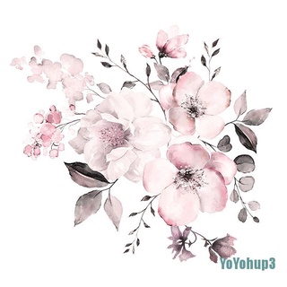 [vYOYO] rosa blanco peonía flores pegatinas de pared Floral calcomanía Mural decoración del hogar DRN