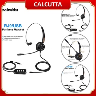 [calcutta] Cómodo centro de llamadas auriculares mm RJ9 micrófono largo Cable centro de llamadas auriculares reducción de ruido para Telemarketing