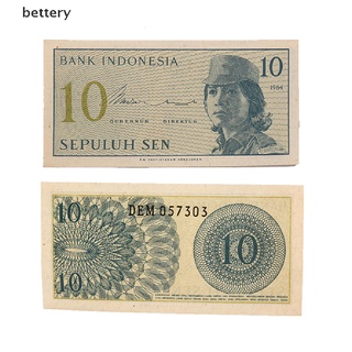 [bettery] indonesia 10 sen billete indonesia papel dinero gran colección valor (5)
