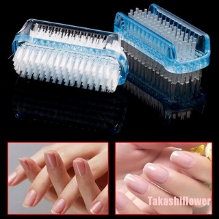 Takashiflower cepillo de limpieza de uñas de doble cara limpiar fregador cerdas herramienta de manicura