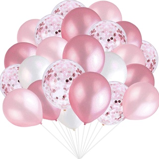 50 pzas globos rosados/globos de confeti/cumpleaños/rosas/globos de látex/12 pulgadas/fiesta/boda/Baby Shower/cumpleaños