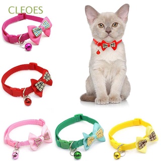 Cleoes Collar ajustable para mascotas, fácil de usar, suministros para mascotas, Collar de gato, pajarita a cuadros, accesorios para perros, para cachorro, gatito, Collar de gato, Multicolor