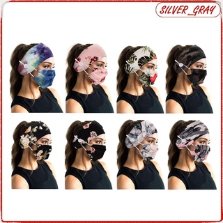 Máscara De cabello De plata_ray Para mujer/banda De cabeza con botones Para Máscara/soporte Para Yoga/deportes/gimnasio