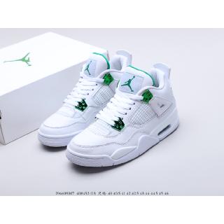 [Fast Delivery] Nike Air Jordan 4 'Green Metallic' AJ4 Basketball Shoes Sports Shoes for Men ShoesNike Basketball Sneakers