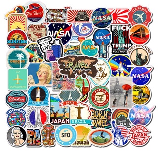 A set of 50 retro space astronaut creative stickers for decoration stickers for the car trunk computer skateboard