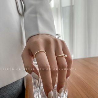 Cadena de perlas anillo de cuatro piezas femenino ligero diseño de nicho de lujo sentido de exquisita personalidad de moda simple anillo de dedo índice de guisantes