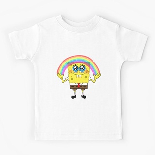 Bob Esponja Imaginación Niños Camiseta Moda Casual Manga Corta Algodón