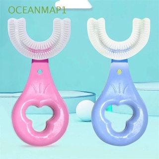 2-6 años/cepillo De dientes De silicona flexible oceanmap1/cepillo De dientes Manual/U-Shape