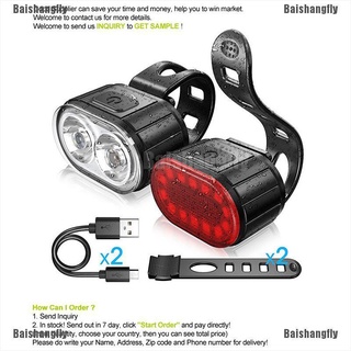 [BSF] luz delantera LED para bicicleta/lámpara de cabeza USB para bicicleta de carretera/ciclismo recargable [Baishangfly]