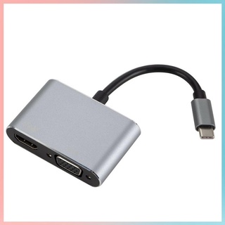 Type-C To HDMI-compatible+VGA Computer Docking Station Conversion Adapter