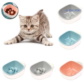 [jinching] mascota perro gatos anti choke huella colgante alimentación alimentos agua cuenco alimentador plato (1)