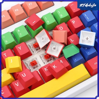 112-Key Rainbow Keycaps Double Shot for Cherry MX 61 64 Keys Only Keycaps (9)
