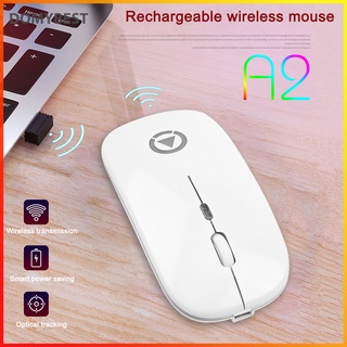 (Domybest) Ratón inalámbrico A2 recargable ergonómico delgado ratón de ordenador con receptor USB
