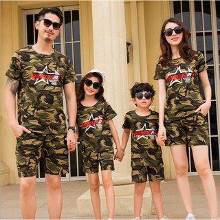 Rockystudio Army Green camuflaje Tee Family Set T-shirt