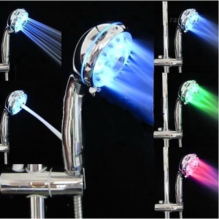 ra ajustable 3 modos de luz led cabezal de ducha rociador temperatura sensor de baño