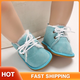 Invierno azul macho y mujer bebé caliente botas de suela de goma antideslizante zapatos de 0-1 año de edad zapatos de niño