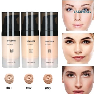 Lacewall 12ml DouborQ Liquid Foundation Brightening Waterproof Full Cover Face Concealer