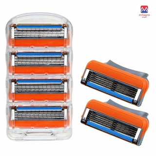 16pcs 5 capas afeitadora cuchillas cartuchos hombres cuidado para gillette fusion maquinilla de afeitar (3)