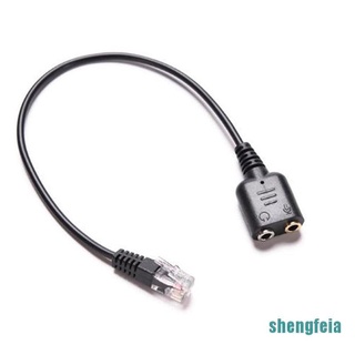 [shengfeia] Adaptador Dual mm hembra a RJ9 Jack convertidor PC auriculares teléfono usando Cable (2)